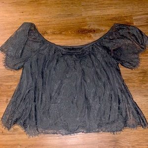 American eagle off the shoulder lace top